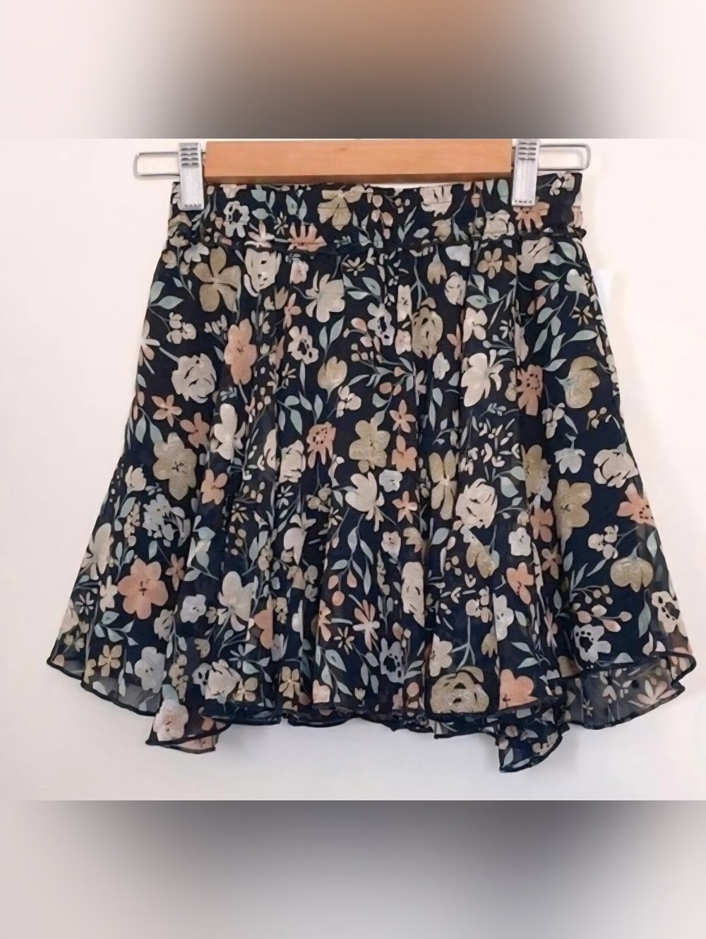 Floral Black Mini Skirt